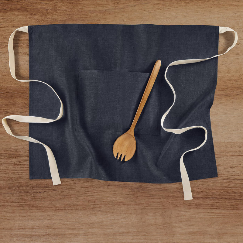 100% Pure Linen Bistro Apron, Indigo