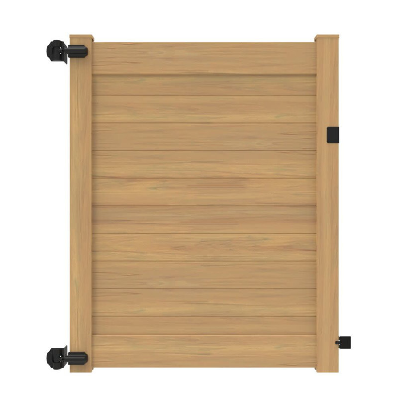 Horizontal Fence Cypress Vinyl Privacy Gate, 6' H x 5' W