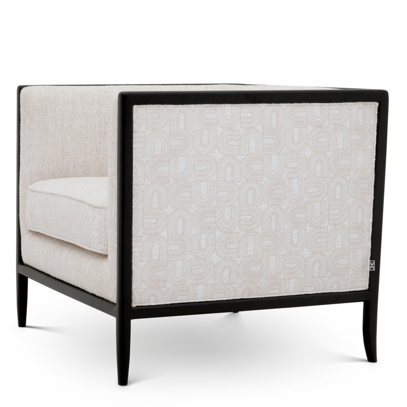 Chair Lauriston Black Finish Ardent Cream Dravon Cream