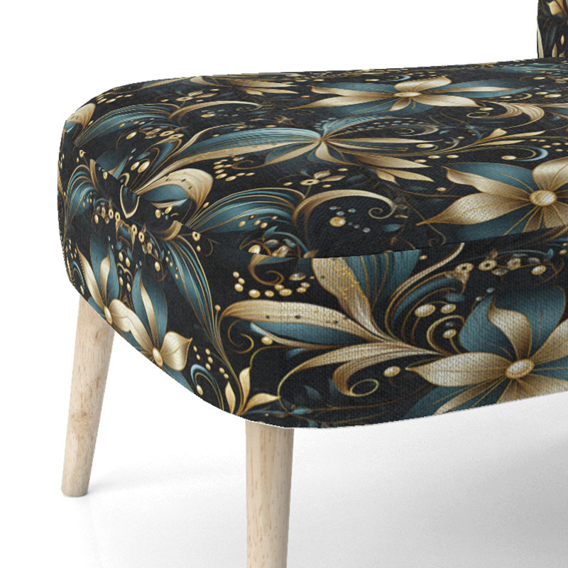 Chaise d'appoint rembourrée Hollywood, opulente et dorée Hollywood