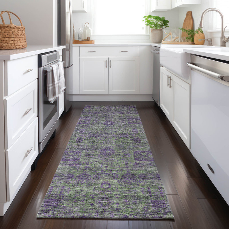 Tapis intérieur / extérieur avec envers antidérapant Ivanelle, Tapis de couloir 2 pi 3 po x 7 pi 6 po