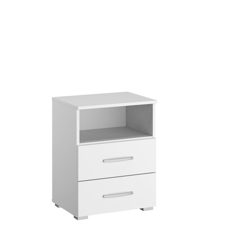Aditio 2 Drawer Bedside Table, Alpine White