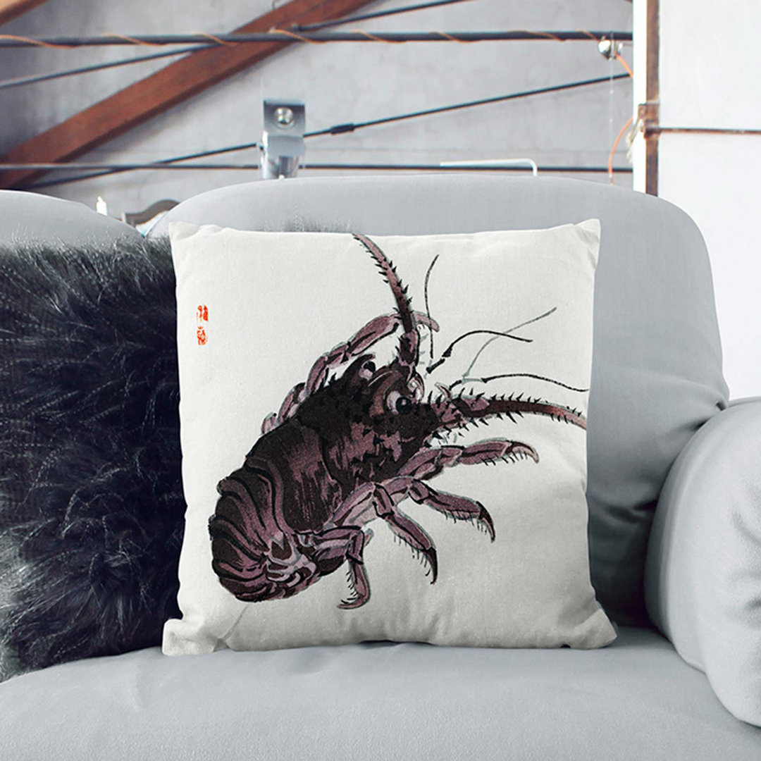 Crayfish by Kono Bairei Cushion with Filling