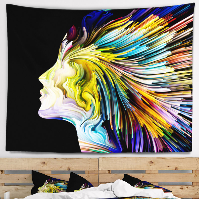 Tapisserie abstraite abstraite d'imagination, H 32 po x l 39 po