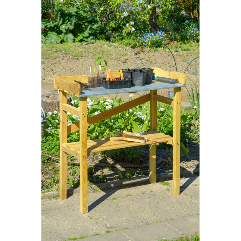 Lam Pine Wood Potting Bench