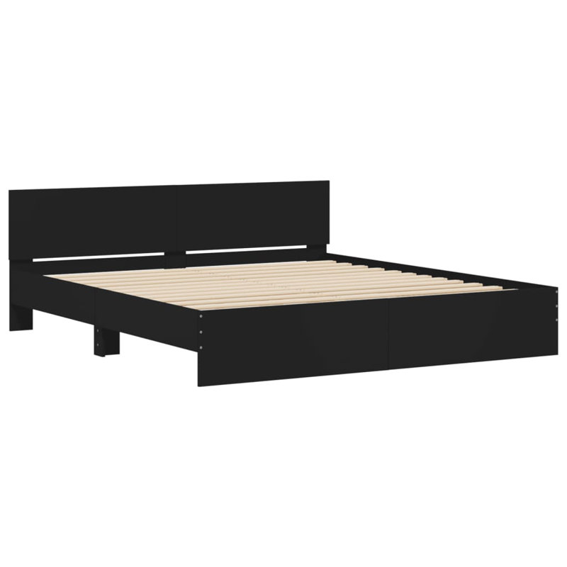 Nobue Bed, Black, King ( 160 x 200 cm)