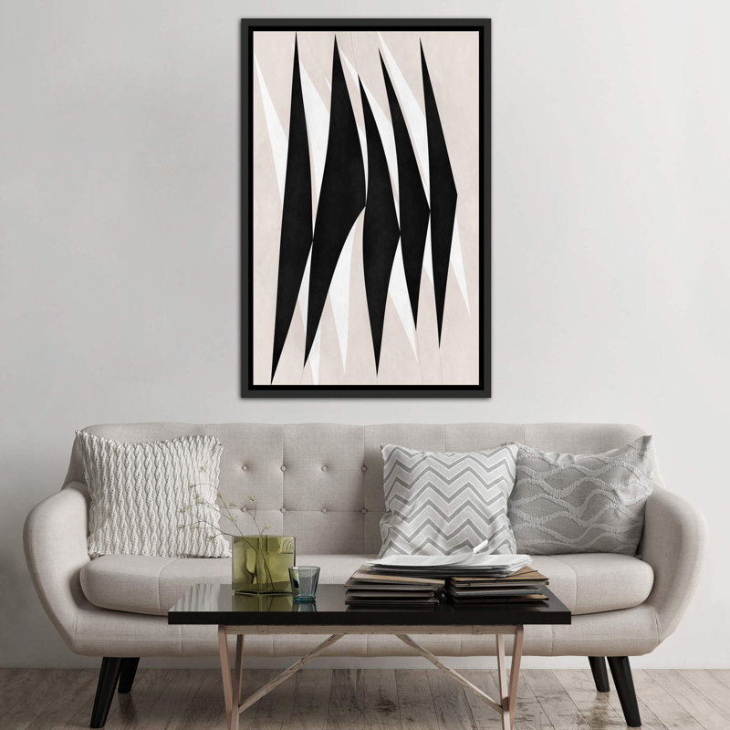 « zèbre print tribal paint »-impression sur image, H 48 po x l 32 po x P 1,5 po, Toile avec cadre noir patiné
