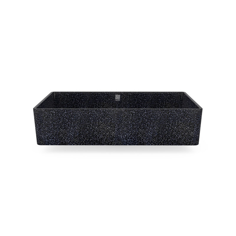 Woodio Cube60 15.75'' Wood Rectangular Bathroom Sink, Char