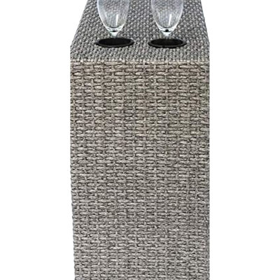 Table d'appoint d'extérieur moderne avec porte-gobelet - Support gris chiné, plateau rouille