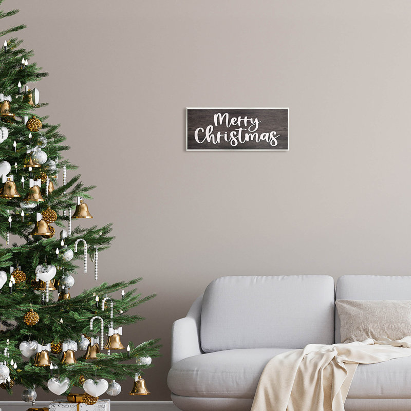 Merry Christmas Farmhouse Expression AT-139, H 7 po x l 17 po x P 0,5 po, Plaque murale