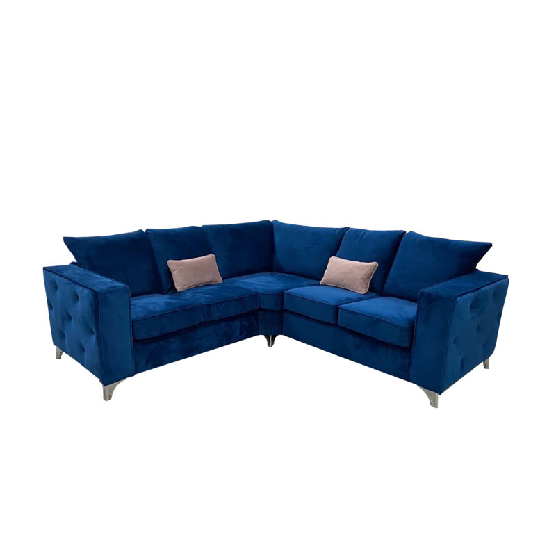 Holmes 5 Seater Velvet Corner Sofa , Blue