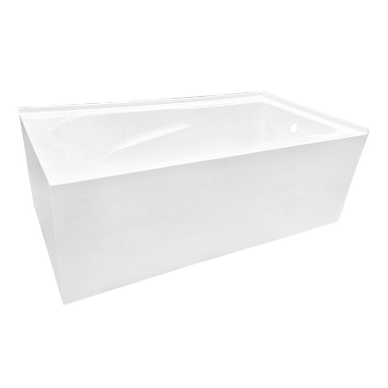 Kingston Brass Aqua Eden 60-Inch Acrylic Rectangular 2-Wall Corner Alcove Tub, Hand Drain, Right