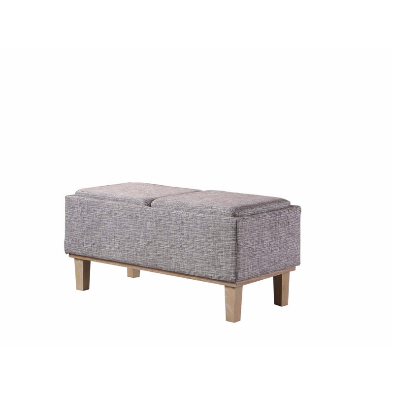 Banc de rangement rembourré Rafal, Gris