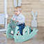 Chevaux et animaux verts à bascule avec design fonctionnel, Hdpe 11,1 x 5,3 x 7,3 po