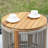 Round Acacia Solid Wood Outdoor Side Table , 18.9 " W 18.9 " D
