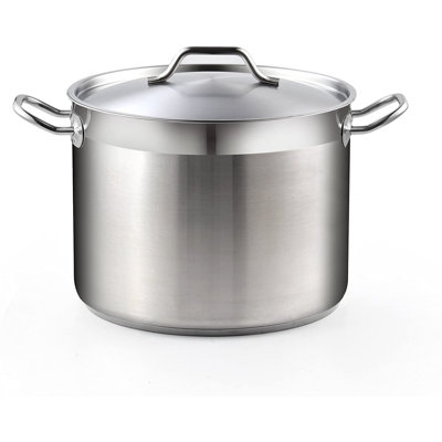 Cooks Standard Professional 20 Quart Stainless Steel Stock Pot with Lid, Large Pot for Cooking Pasta, Soup, Stockpot with Even Heating, Oven Safe, Dishwasher Safe, Cookware for Canning, Boiling