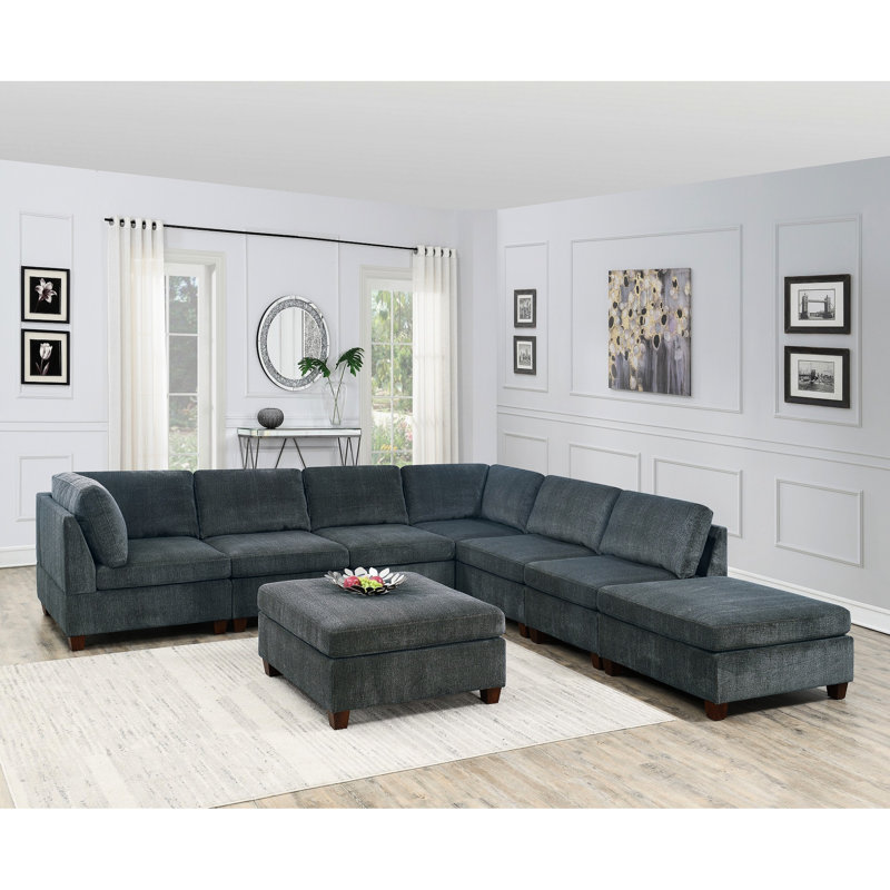 Sectional Couch With Pull-Out Bed, Movable , Two Ports, Cup Holders, For Living Space L-Shaped , Quickly Transform To Holders Optimization