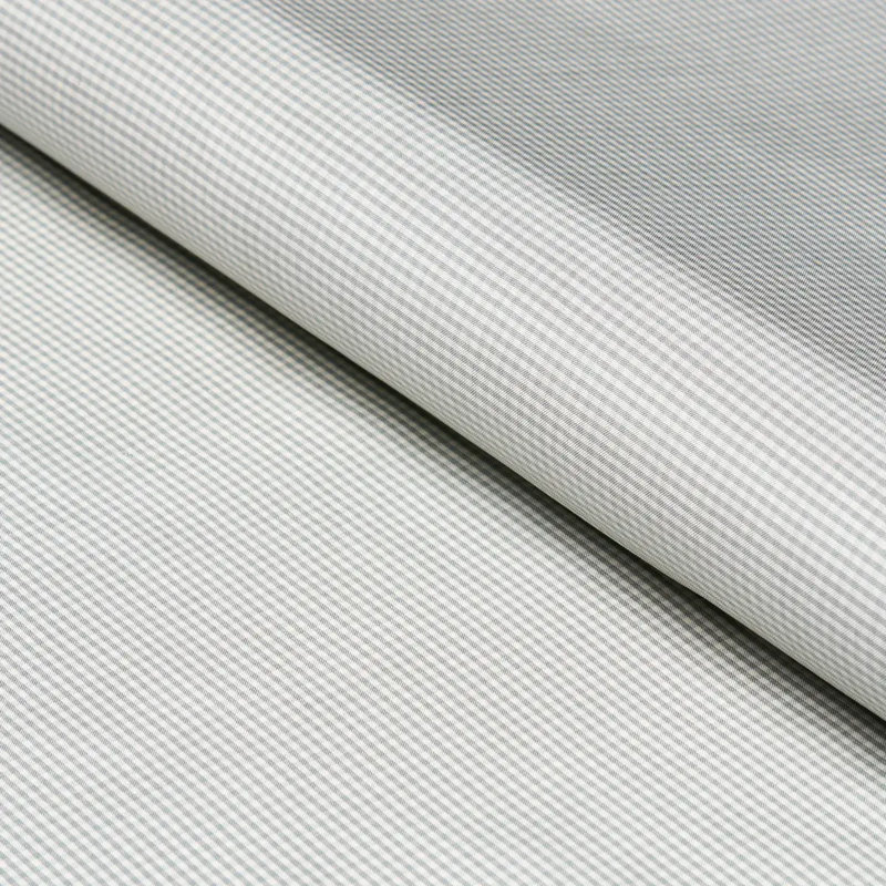 Dalton Checkered Silk Fabric, Chambray