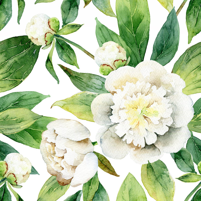 Guardian Seamless Floral Pattern - Wrapped Canvas Print, 30cm H x 30cm W x 3.8cm D