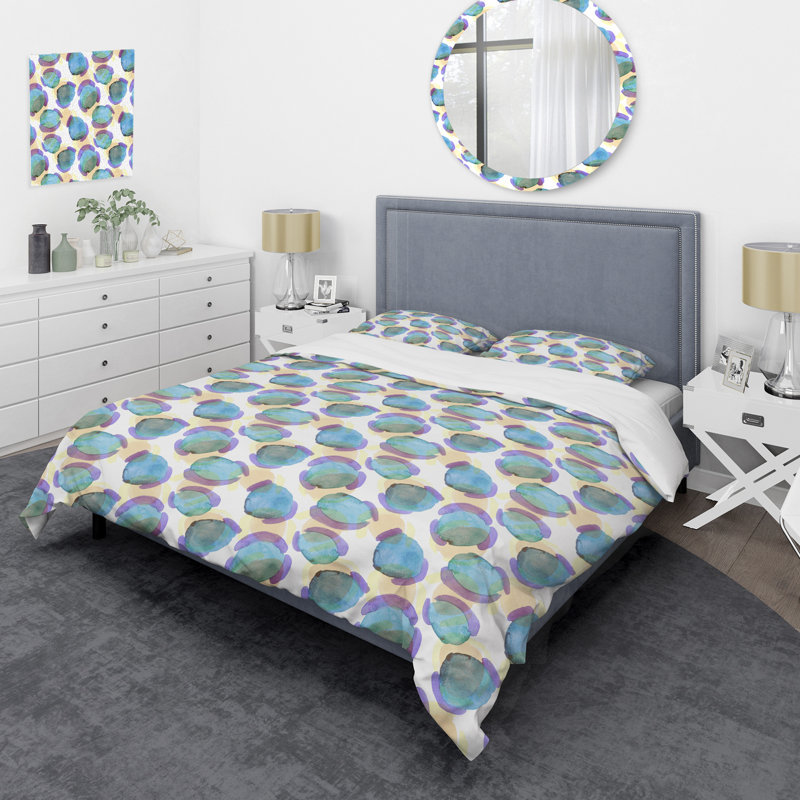 Ensemble de housse de couette en microfibre bleu sarcelle / rose / brun 3 pièces