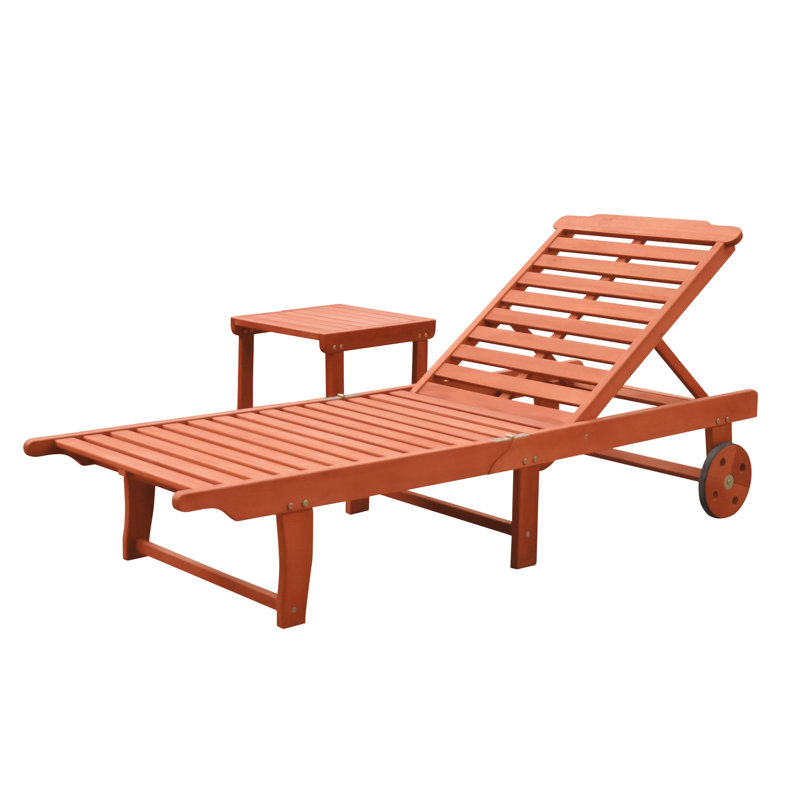 Chaise longue inclinable avec table Aleha