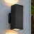 Modern Dimmable Led Outdoor Wall Light, Aluminum Rectangular Waterproof Wall Sconce Porch Light With Up Down Light And Tempered Glass 12W 2700K Wall Sconce-2042439078