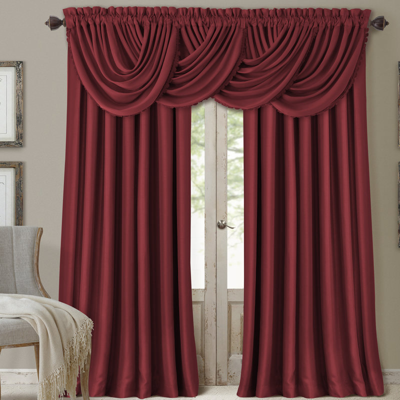 Ardmore Scalloped Window Valance, Rouge