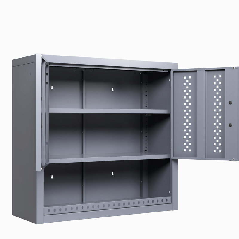 Armoire de rangement murale grise 29,55 po H