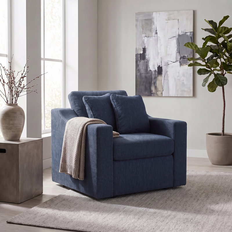 Lockheart 32" Accent Chair Slope Arm Blue, Blue