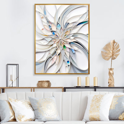«White Cosmic Flowers I», reproduction sur toile