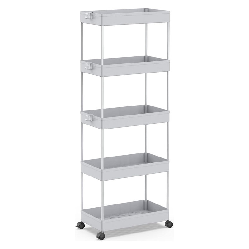 Tier Storage Cart Organizer Rolling Utility Cart, Mobile Shelving Unit Slide Out Storage Shelves For Kitchen Living Room Bathroom Laundry Room & Dressers