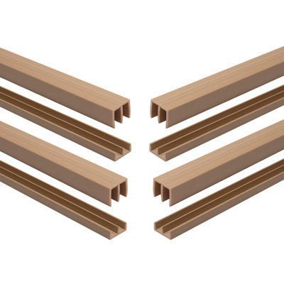1/4" Panel Sliding Door Track - 48" Beige Plastic Upper & Lower Set, USA Made, Pack Of 4 - Outwater