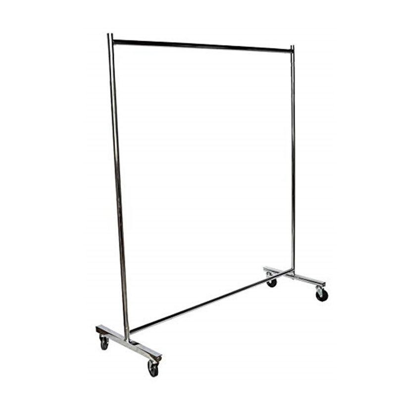 Portant à vêtements roulant de qualité commerciale Rebrilliant 2C2CC31DED5443CE935BA6F317580336, chrome