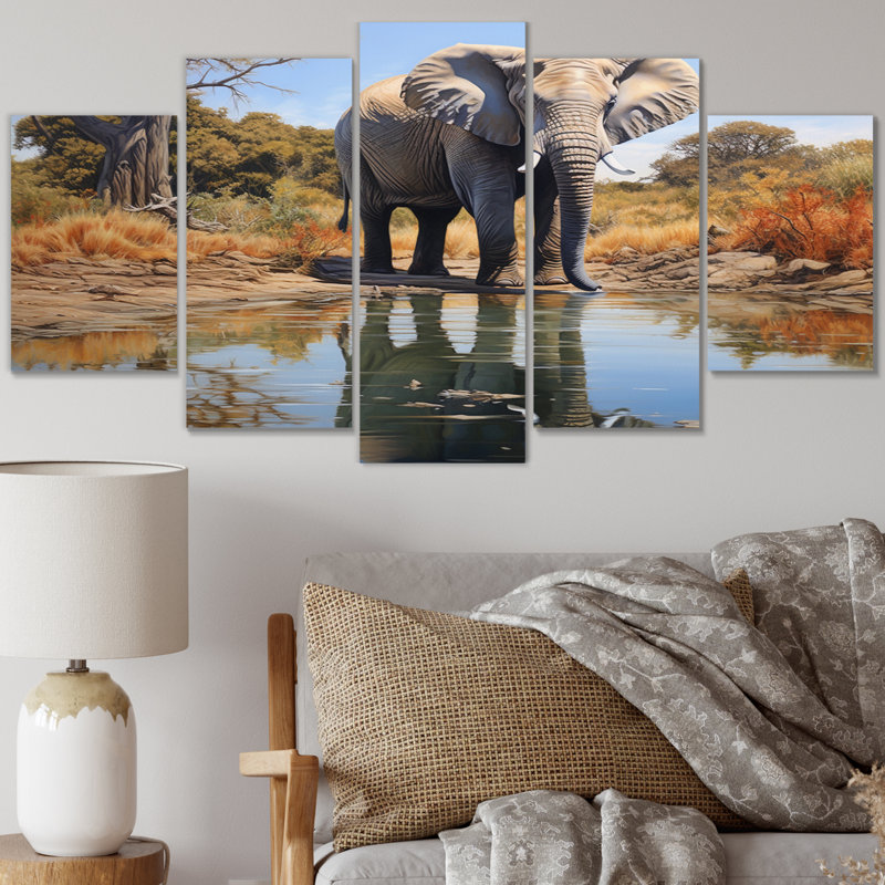 Elephant Reflection Animals Wall Decor