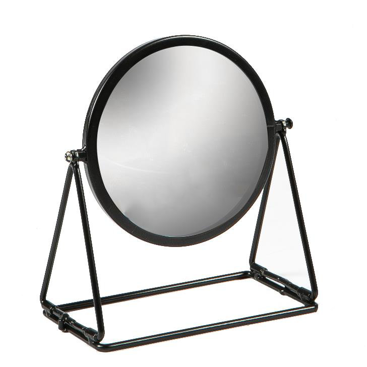 Harbour Housewares - Round Makeup Mirror, 20cm H x 18cm W, Black