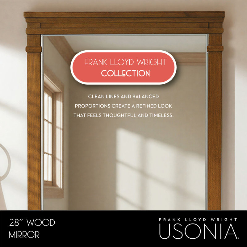 Lankford Wood Mirror, 28 x 1.25 x 30, Walnut