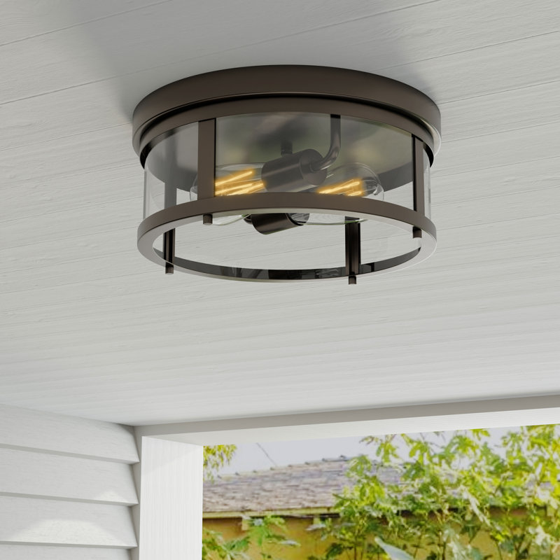 Queanbeyan Glass Outdoor Flush Mount Light