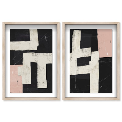 Placed together set Shadowbox Abstract Print by Oliver Gal, Black Frame, 10 x 15