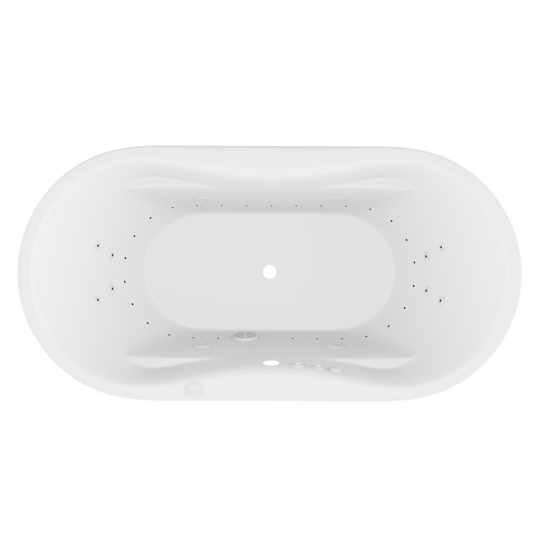 Anzzi FT-AZ102 Lori 6 ft. Whirlpool and Air Bath Tub in White