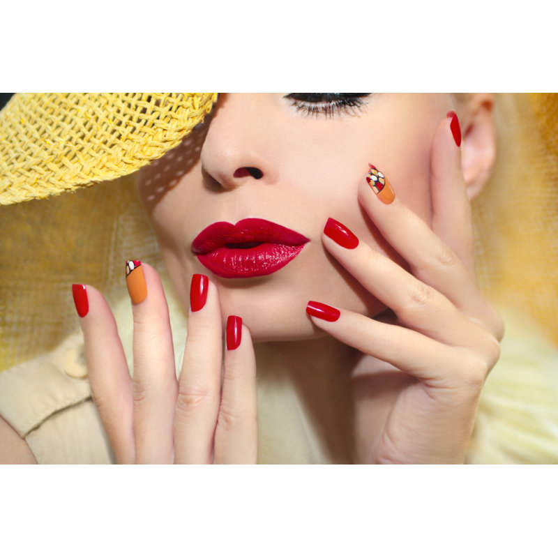 Red Straw Nail by Marigo20 - Wrapped Canvas Print, 81cm H x 122cm W x 3.8cm D