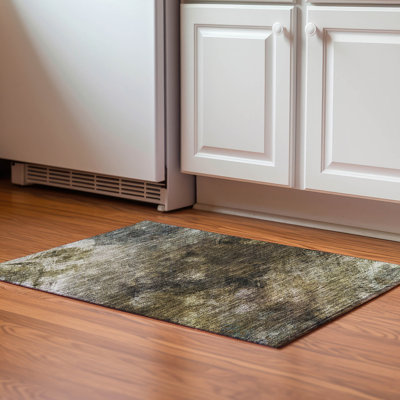 Premium Machine Washable Cerrito AMF590 Chocolate Round Rug