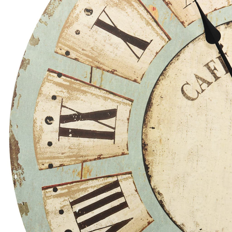 Cummings MDF Wall Clock, Green/Natural, 60cm H x 60cm W