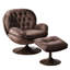 Chaise longue pivotante rembourrée en velours avec repose-pieds Zenon-29094472