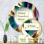 Miroir mural abstrait abstrait, violet et vert-99569286