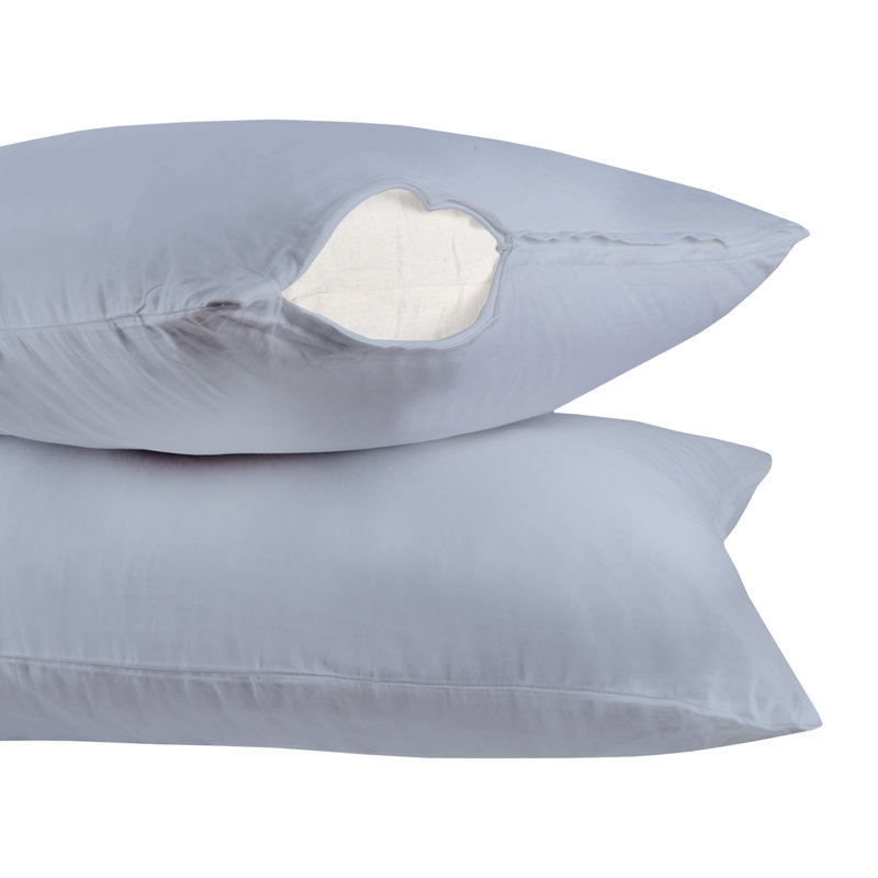 Taie d'oreiller 100% coton 300 fils, Taie d'oreiller très grande, Bleu clair