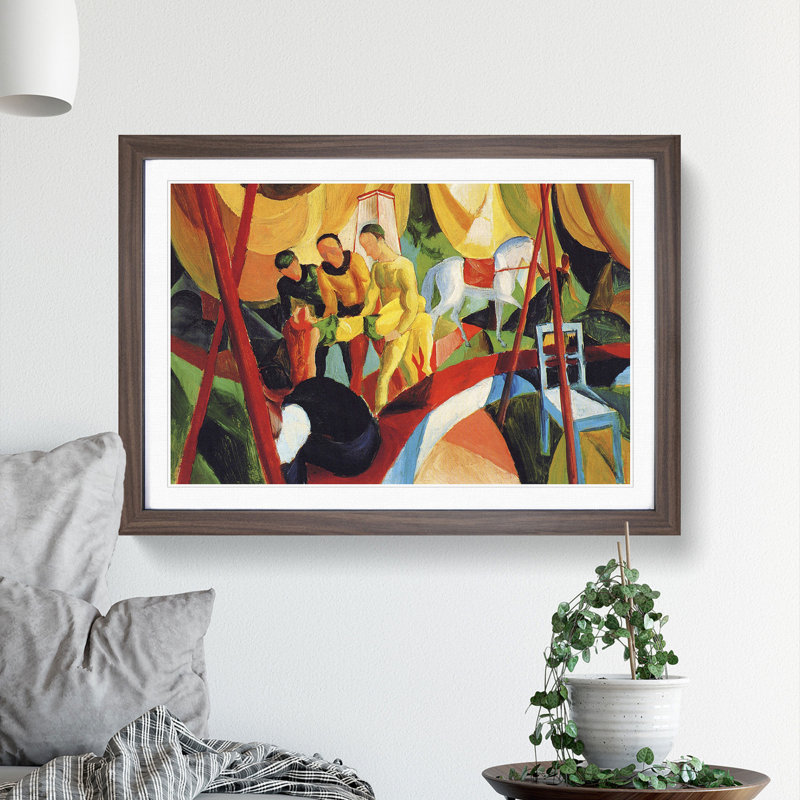 Circus by August Macke - Picture Frame Painting, 27cm H x 36cm W x 2cm D, Walnut Framed