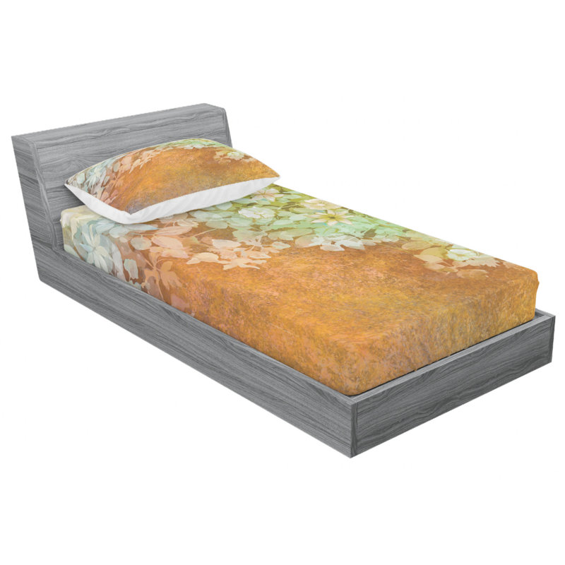 Microfiber Floral Sheet Set, Twin XL Sheet Set + Fitted Sheet + 1 Pillowcase