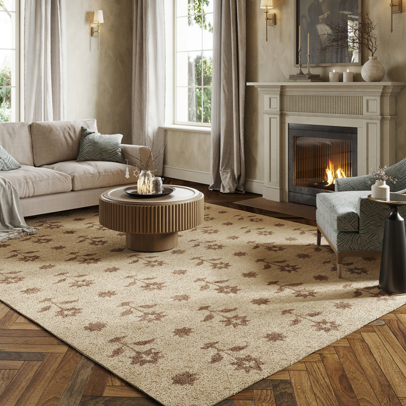 Tapis en laine Ella, Rectangle 4pi x 6 pi, Ivoire ivoire