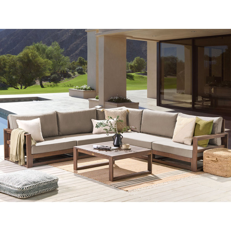 Danielius 5 - Person Seating Group with Cushions, Dark Brown