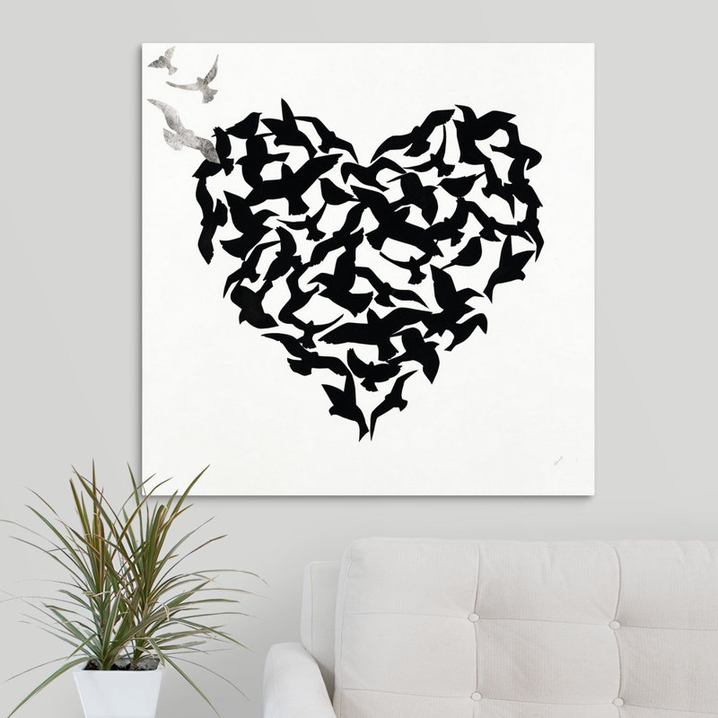 «Hearts in Flight IV», impression sur toile, Toile tendue, H 30 po x l 30 po x p 1,25 po